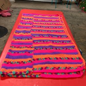 Crochet vibrant color way kids blanket.